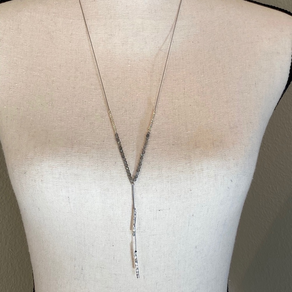 NWT Gorjana labradorite and silver lariat necklace - Picture 3 of 8